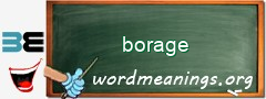 WordMeaning blackboard for borage